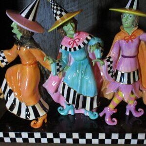 Mackenzie-Childs Large Dancing Witches 13.5"x 10" Handmade Limited-Edition
